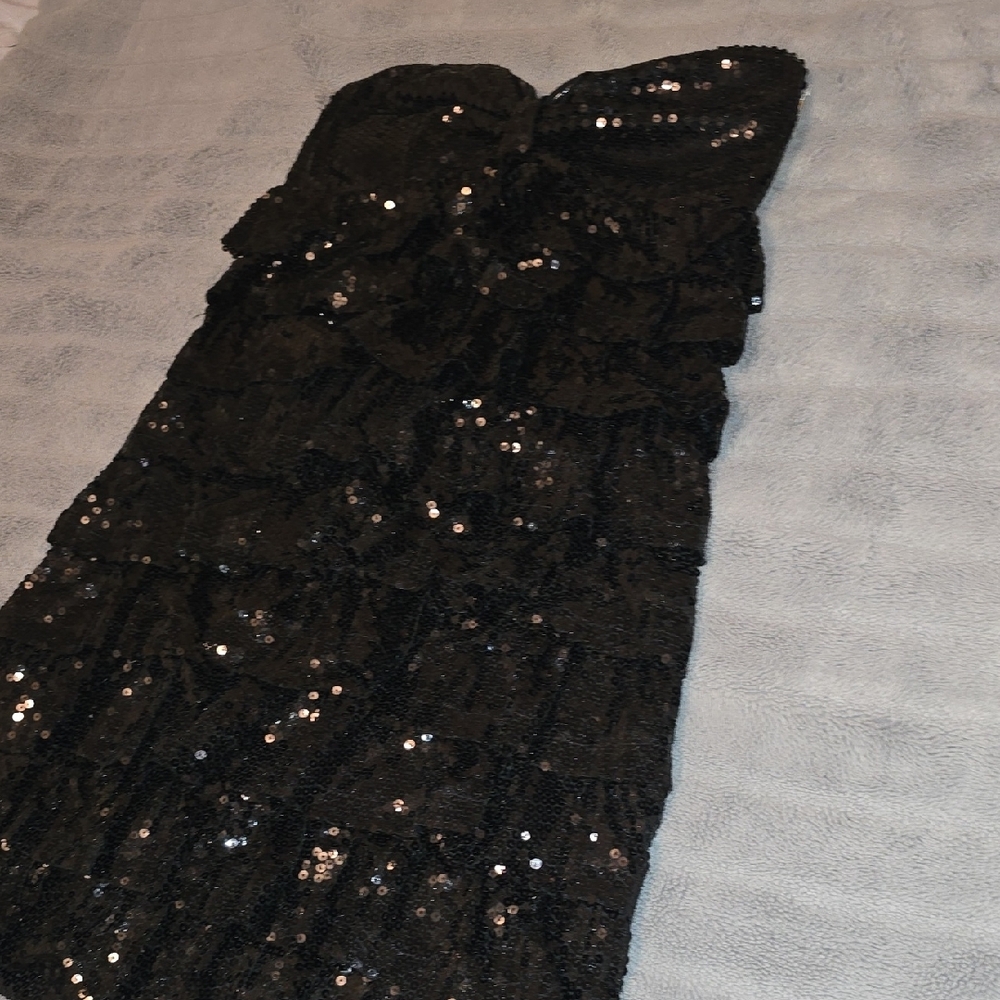 Rachel & Chloé Black Sleeveless Sequins Strerch Dress Size Large - Picture 4 of 9